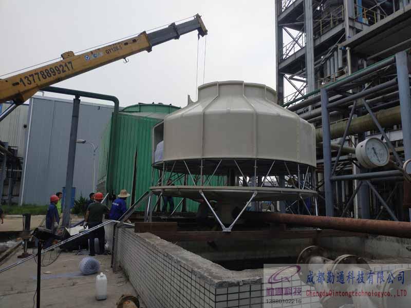 眉山GL-300T冷卻塔安裝現場，安裝地四川惠盛新能源有限公司